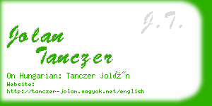 jolan tanczer business card